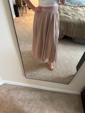 Ochenta Cotton Boho Maxi Tan Skirt Size Small
